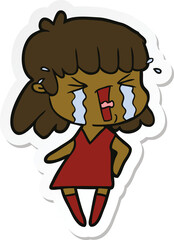 sticker of a cartoon woman