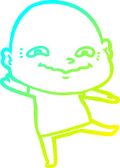 cold gradient line drawing cartoon creepy guy