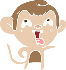 crazy flat color style cartoon monkey