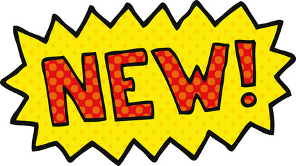 comic book style cartoon new symbol