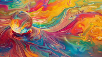  Rainbow hues shimmering on the surface of a soap film