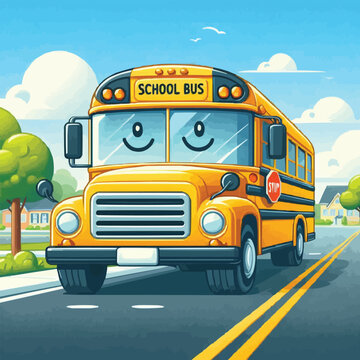 Back to school. Yellow School Bus background
