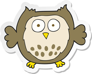 sticker of a cartoon owl