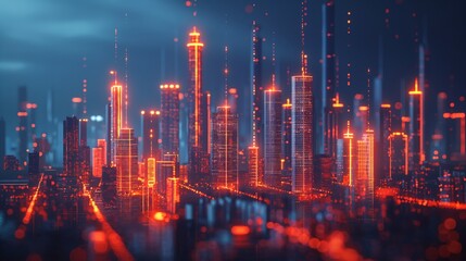 bar, chart, financial, graph, statistic, analysis, background, invest, candleholder, currency. skyscrapers cityscape buildings. beautiful real estate. forex financial graph and chart hologram.