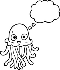 thought bubble cartoon octopus