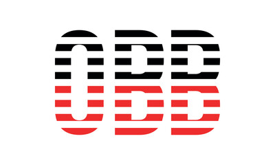 OBB three initial letter iconic line negative space minimal logo design vector template. monogram, abstract, wordmark, business, typography, minimalist, brand, company, flat, modern, unique, simple