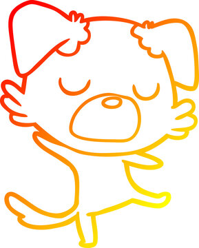 recommend clip art: warm gradient line drawing cartoon dog