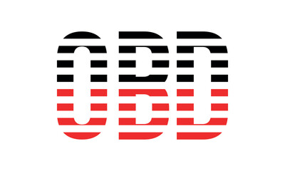 OBD three initial letter iconic line negative space minimal logo design vector template. monogram, abstract, wordmark, business, typography, minimalist, brand, company, flat, modern, unique, simple