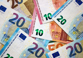 Euro money. The national currency of the European Union