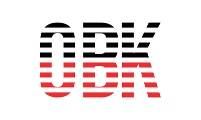 OBK three initial letter iconic line negative space minimal logo design vector template. monogram, abstract, wordmark, business, typography, minimalist, brand, company, flat, modern, unique, simple