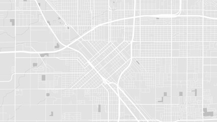 Background Fresno map, USA, white and light grey city poster. Vector map with roads and water.