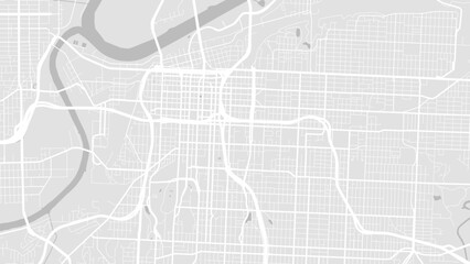 Background Kansas City, Missouri map, USA, white and light grey city poster. Vector map with roads and water.
