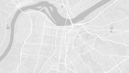 Map of Louisville, Kentucky, USA. Detailed city map, metropolitan area border. - obrazy, fototapety, plakaty