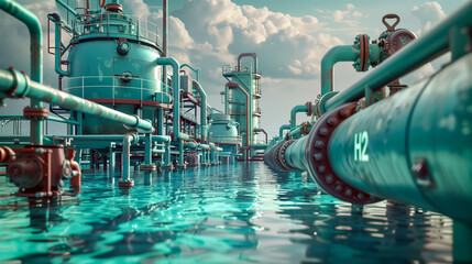 Hydrogen fuel distribution station.