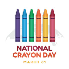 vector graphic of National Crayon Day ideal for National Crayon Day celebration.