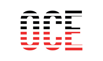 OCE three initial letter iconic line negative space minimal logo design vector template. monogram, abstract, wordmark, business, typography, minimalist, brand, company, flat, modern, unique, simple