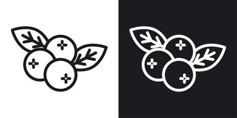Blueberry Icon Designed in a Line Style on White background.
