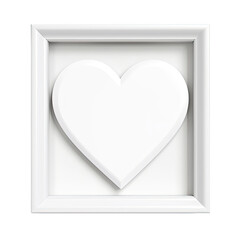  isolated heart white frame on white background