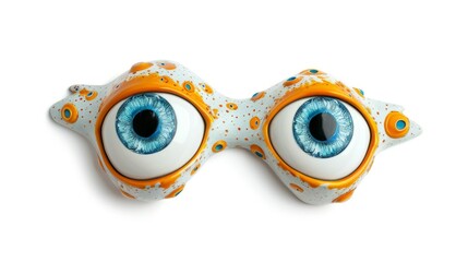 Funny eye mask on white background, closeup