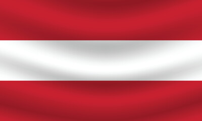 Flat Illustration of Austria flag. Austria national flag design. Austria Wave flag.
