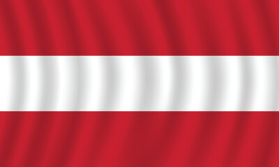 Flat Illustration of Austria flag. Austria national flag design. Austria Wave flag.
