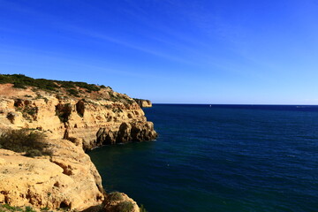 Obraz premium View of the Algarve coast which is an administrative region located in the south of mainland Portugal