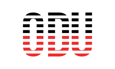 ODU three initial letter iconic line negative space minimal logo design vector template. monogram, abstract, wordmark, business, typography, minimalist, brand, company, flat, modern, unique, simple