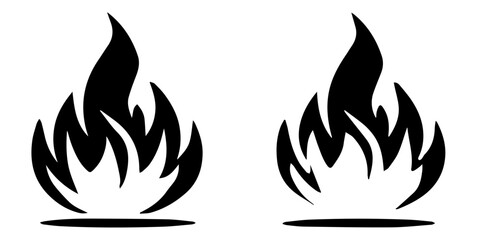 Fire flames, set vector icons