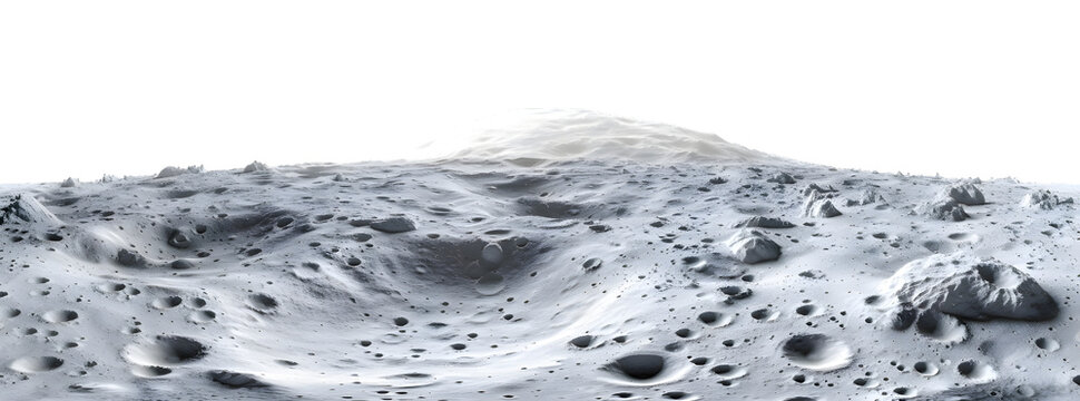 Moon surface isolated on transparent background