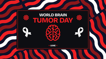 World Brain Tumor Day background with Ribbon and border design. June 8 is observed as Brain Tumor Day, wallpaper