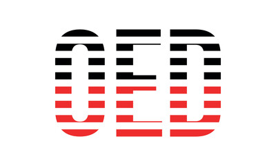 OED three initial letter iconic line negative space minimal logo design vector template. monogram, abstract, wordmark, business, typography, minimalist, brand, company, flat, modern, unique, simple