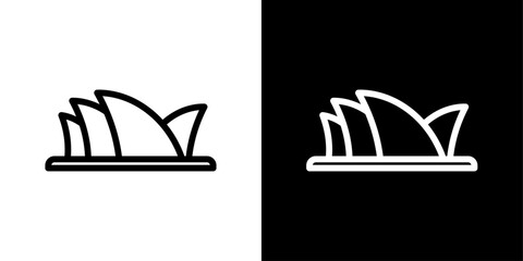 Obraz premium Sydney Opera House Line Icon on White Background for web.