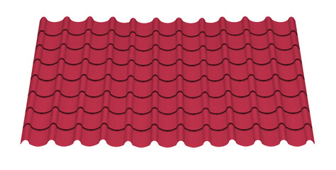 Mockup red metal sheet roof © Ratchapon