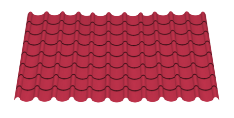 Mockup red metal sheet roof