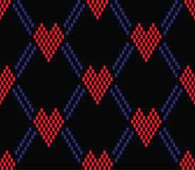 Ethnic heart seamless illustration pattern design