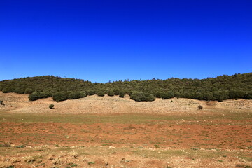 View on a mountain in the Middle Atlas which is a mountain range in Morocco