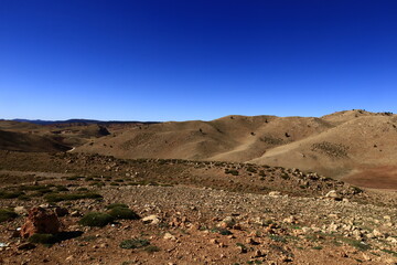 View on a mountain in the Middle Atlas which is a mountain range in Morocco