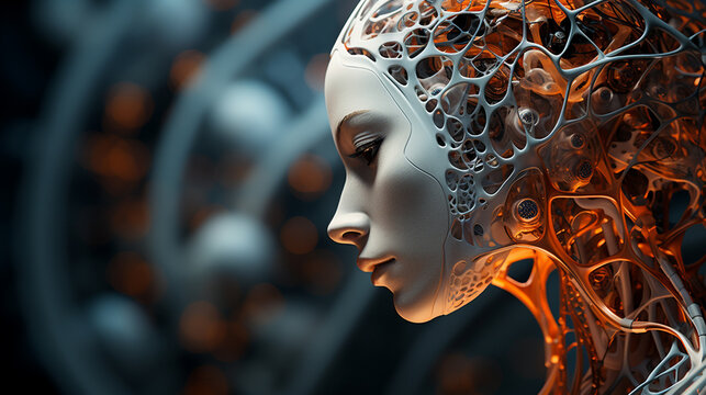 Neural lace interface mindmachine fusion Closeup