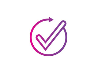 Letter V with check mark logo icon design template elements