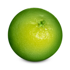 Fresh ripe green tangerine isolated on white