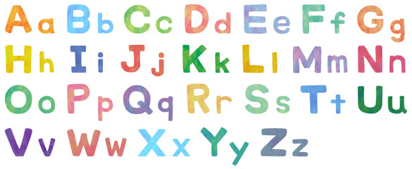 カラフルなアルファベットセット テクスチャ
