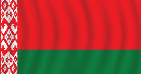 Flat Illustration of Belarus flag. Belarus national flag design. Belarus Wave flag. 
