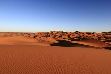 Erg Chebbi is one of Morocco's several ergs which is a large seas of dunes formed by wind-blown sand.