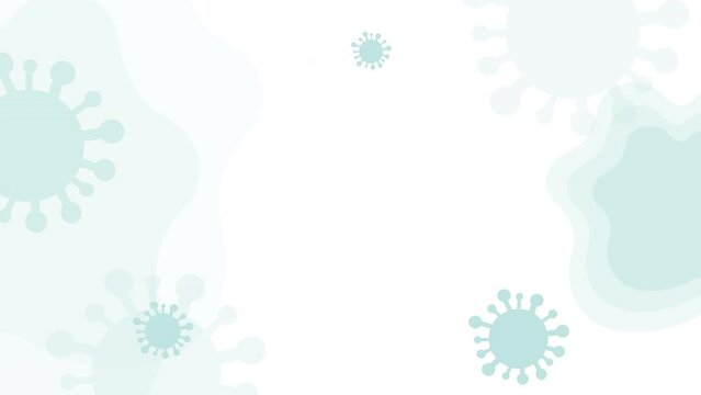 Virus icons pattern animation. Covid-19 concept design template.  SARS-CoV-2 COVID-19 pandemic outbreak concept. Microscope coronaviruses influenza as dangerous flu strain cases as a pandemic.