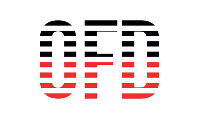 OFD three initial letter iconic line negative space minimal logo design vector template. monogram, abstract, wordmark, business, typography, minimalist, brand, company, flat, modern, unique, simple