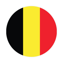 Belgium national flag vector icon design. Belgium circle flag. Round of Belgium flag.
