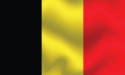 Obraz premium Flat Illustration of Belgium flag. Belgium national flag design. Belgium Wave flag. 