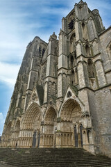 Fototapeta na wymiar Bourges, medieval city in France, the Saint-Etienne cathedral