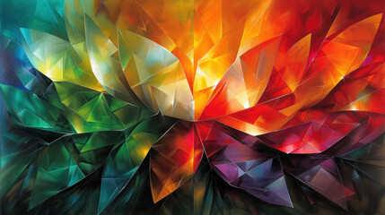 Abstract colorful kaleidoscopic image background - obrazy, fototapety, plakaty