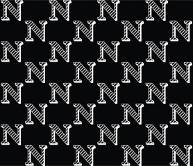 N Monogram pattern repeat illustration vector desogn